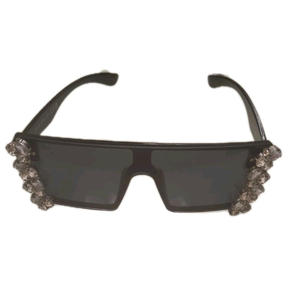 Pre-owned Women Rhinestone Flat Top Black Sunglasses (Volume09.com,‎ Tiffany)